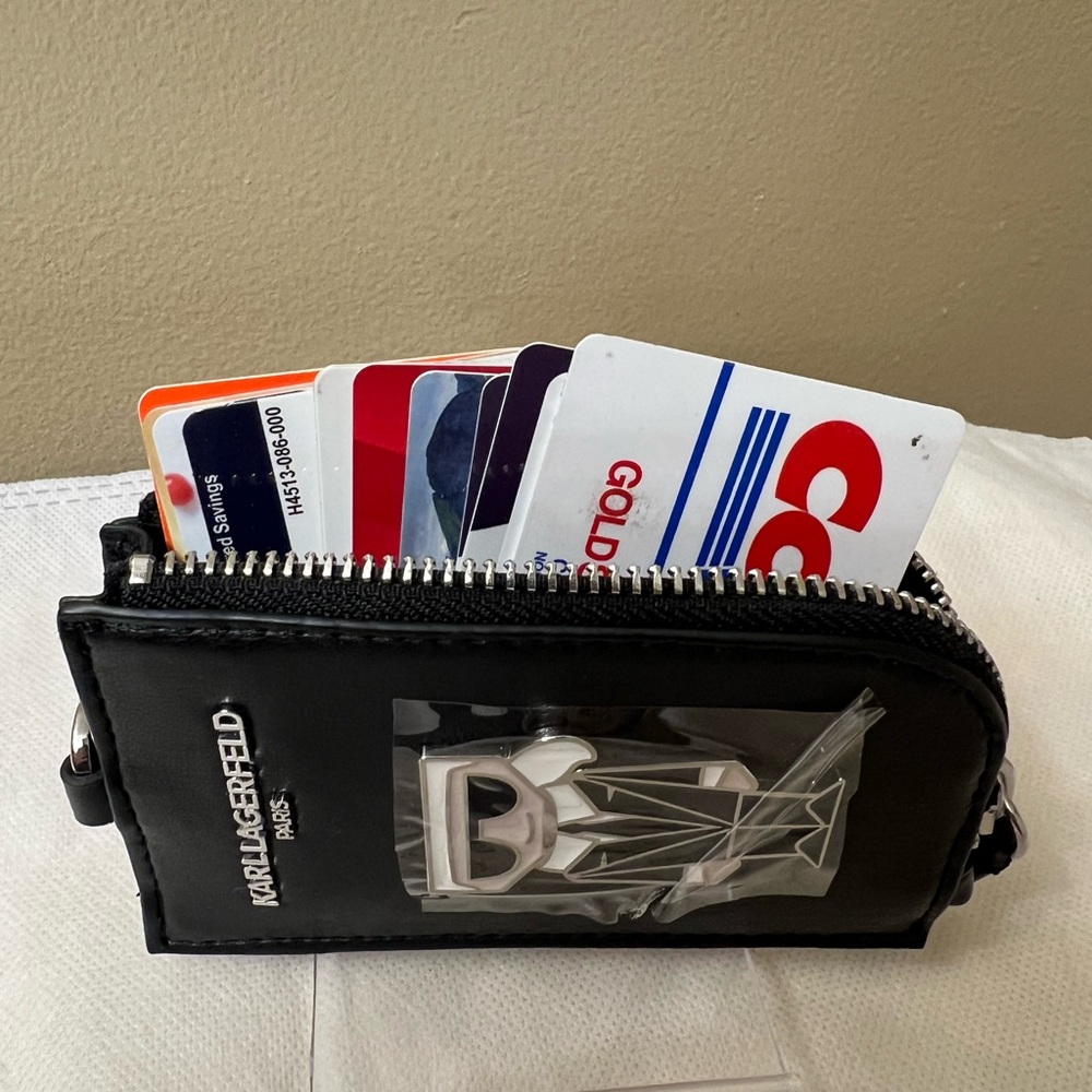 Karl Lagerfeld Zip Around Pouch/ Keychain New